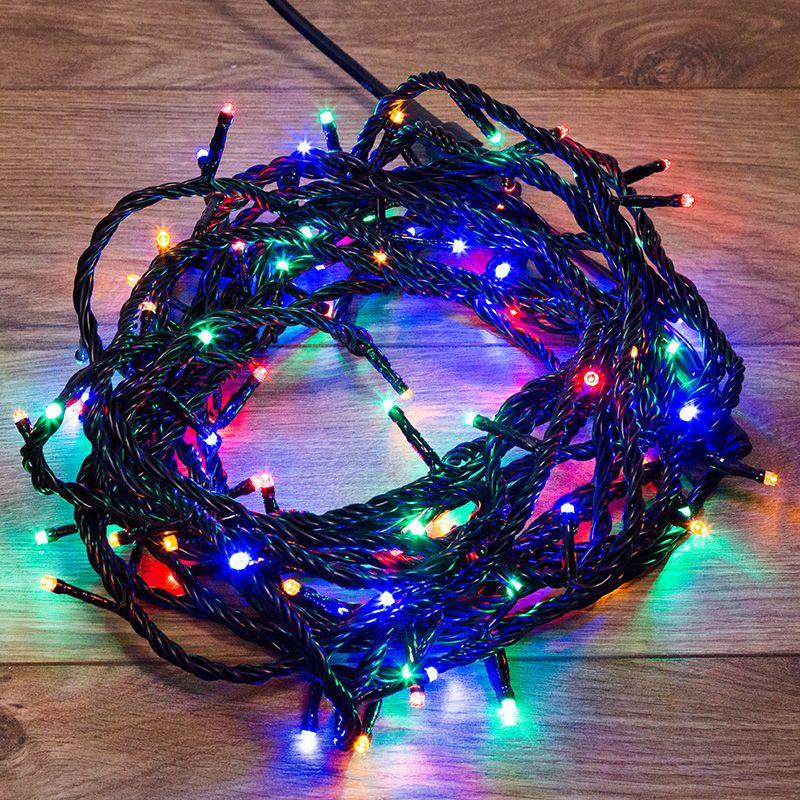 гирлянда светодиодная управляемая"нить" 20м 200led мультиколор 20вт 220-240в ip65 8 режимов провод пвх черн. (нужен контроллер 217-204) neon-night 303-149 от BTSprom.by