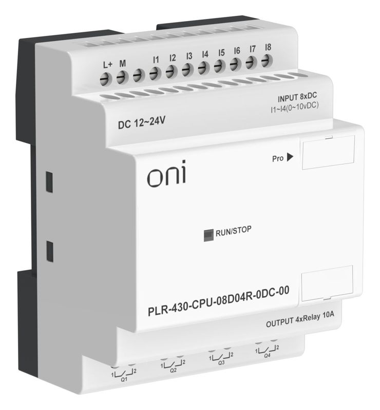 Модуль ЦПУ ПЛК 430 8 DI 4 RO 24В DC без экрана ONI PLR-430-CPU-08D04R-0DC-00 фото в каталоге от BTSprom.by