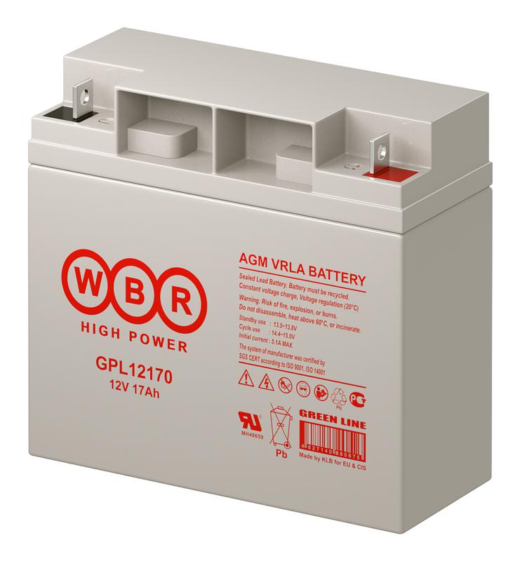  Аккумулятор 12В 17А.ч WBR GPL12170 WBR фото в каталоге от BTSprom.by