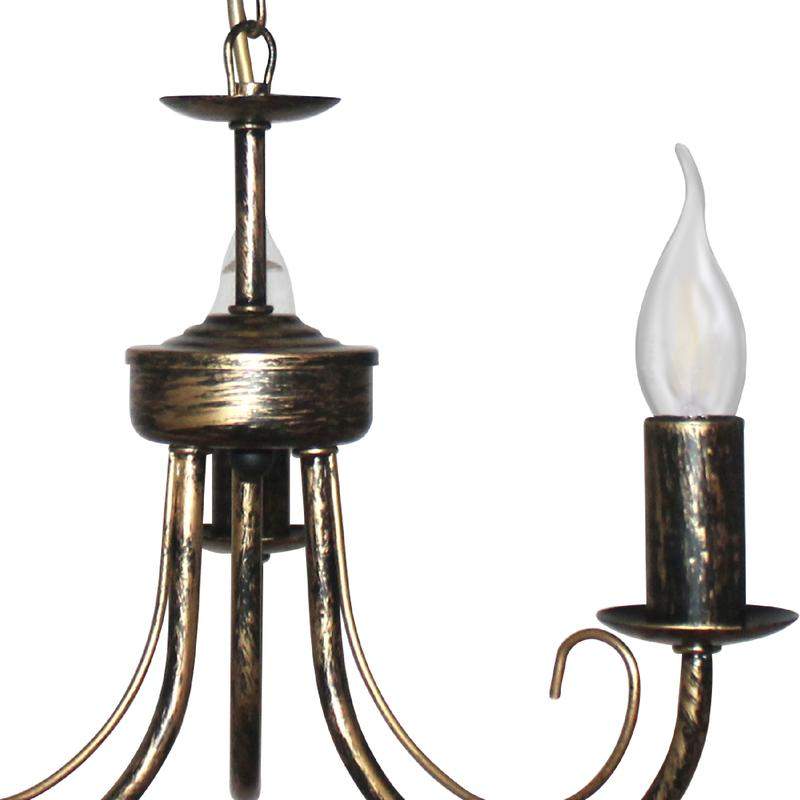 светильник "рустика" 234 нсб 01-3х60-147 е14 иу черн. мат. зол. элетех 1005404272 от BTSprom.by