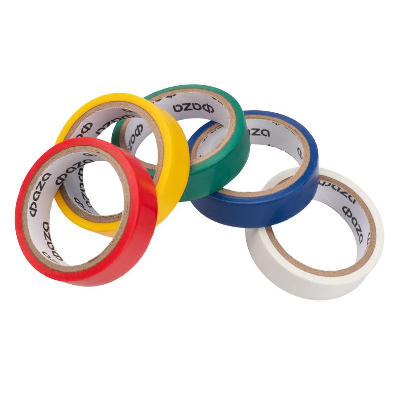  Изолента ПВХ 15ммх5м 5 цветов (уп.5шт) ФАZА 5017214 фото в каталоге от BTSprom.by