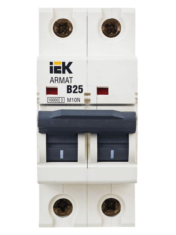  Выключатель автоматический модульный 2п B 25А M10N ARMAT IEK AR-M10N-2-B025 фото в каталоге от BTSprom.by