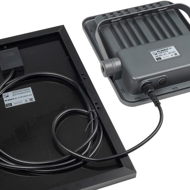  Прожектор светодиодный PFL SOLAR 02 100 6500К GR IP65 ДО с солнечн. панелью и пультом Pro+ JazzWay 5058477 фото в каталоге от BTSprom.by