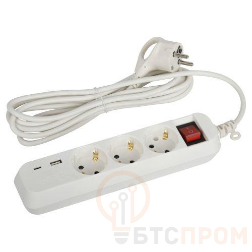 Удлинитель 3х3м с заземл. 10А +1xUSBA+1xUSBC с выкл. UB-3es-3m-USB Эра Б0052898 фото в каталоге от BTSprom.by  Удлинитель 3х3м с заземл. 10А +1xUSBA+1xUSBC с выкл. UB-3es-3m-USB Эра Б0052898 фото в каталоге от BTSprom.by