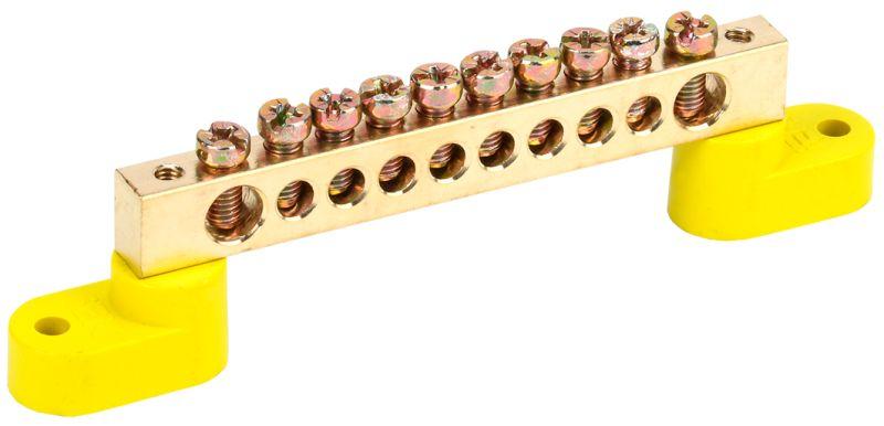 шина pe "земля" шни-8х12-10-у2-ж на двух угловых изоляторах iek ynn10-812-10c2-k05 от BTSprom.by