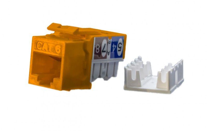 вставка keystone jack rj45 (8p8c) кат.6 kj9-8p8c-c6-90-or оранж. hyperline 432660 от BTSprom.by