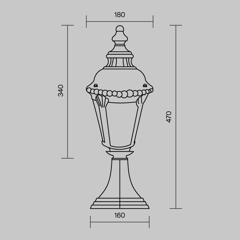  Светильник Goiri 1х60Вт E27 IP44 ландшафтный Maytoni O029FL-01BZ фото в каталоге от BTSprom.by