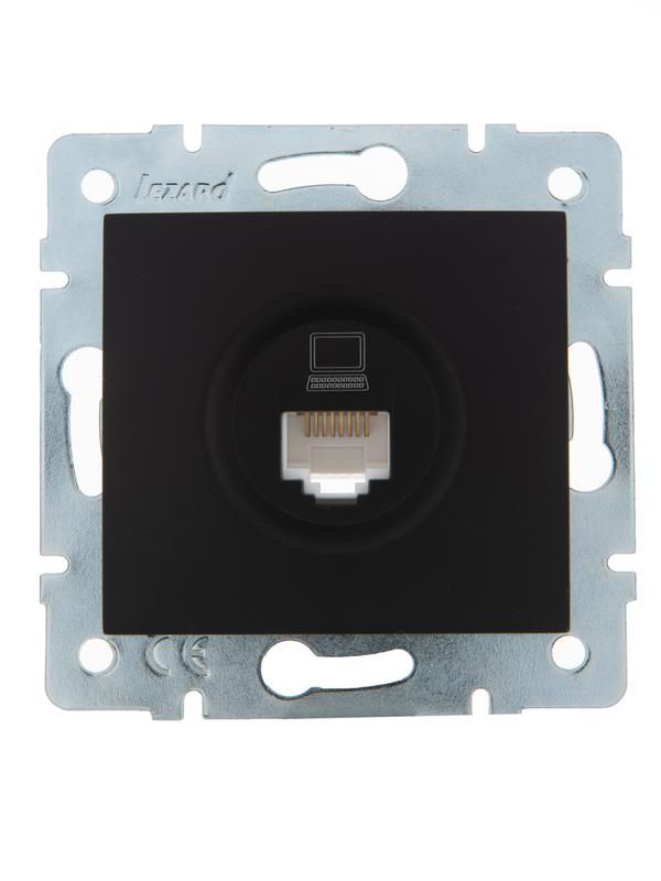 розетка компьютерная 1-м сп karina rj45 механизм черн. бархат lezard 707-4288-139 от BTSprom.by