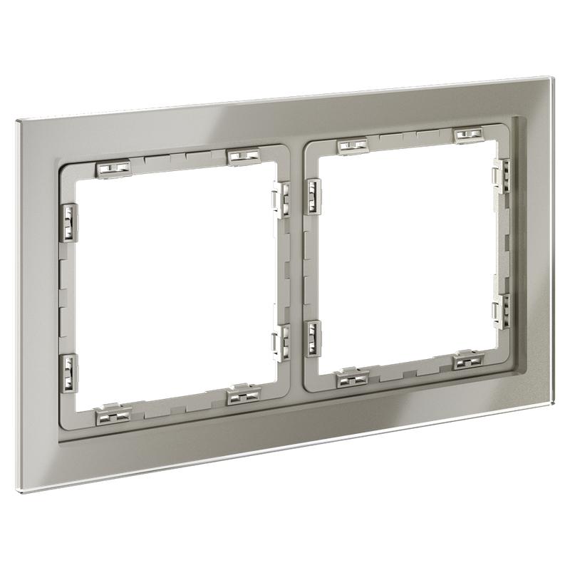  Рамка 2-м S70 стеклян. шелк Voltum VLS110204 фото в каталоге от BTSprom.by