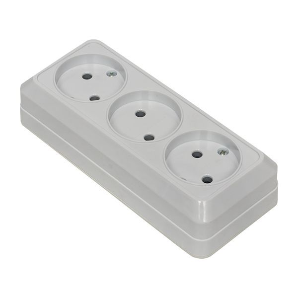  Розетка 3-м ОП Рим 10А IP20 без заземл. бел. EKF ENR10-202-10 фото в каталоге от BTSprom.by