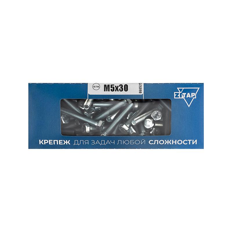 болт с шестигранной головкой м5х30 din 933 оцинк. (уп.80шт) tech-krep/zitar 105197 от BTSprom.by