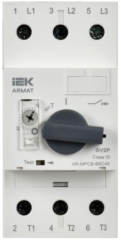  Выключатель автоматический защиты двигателя B6 GV2P 32-45А ARMAT IEK AR-MPCB-B6C45 фото в каталоге от BTSprom.by