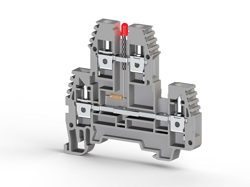 клеммник 2-х ярусный 4кв.мм с индикацией 48 vdc сер. pik4 nld 48в dc klemsan 319429 от BTSprom.by