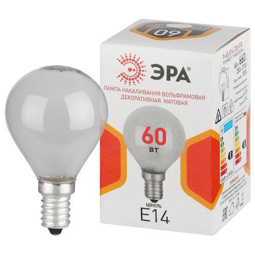 лампа накаливания p45 60вт шар матовая e14/e14 230в эра б0066373 от BTSprom.by