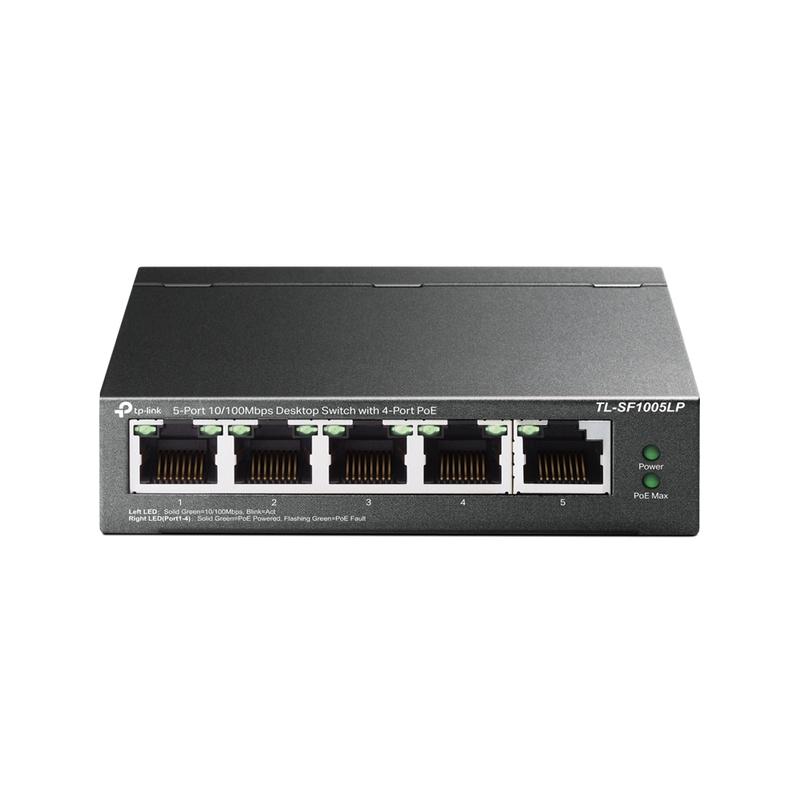 коммутатор tl-sf1005lp 5-портовый 10/100мбит/с неуправляемый с 4 портами poe 41вт метал. корпус настол. tp-link 1792447 от BTSprom.by