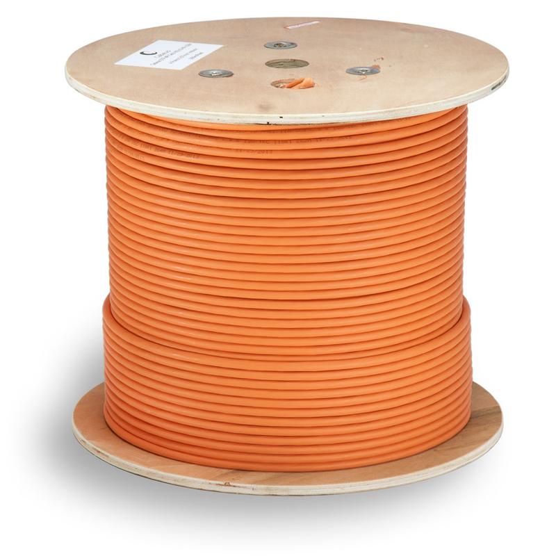 кабель витая пара sf/utp кат.6 4х2х23awg solid lszh нг(а)-hf sftp-4p-cat.6-solid-lszh оранж. (уп.305м) cabeus 7470c от BTSprom.by