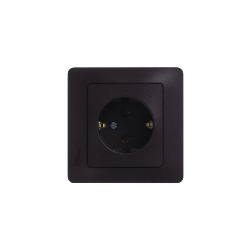  Розетка 1-м СП 1мод. Glossa 16А IP20 с заземл. механизм шоколад SE GSL000843 фото в каталоге от BTSprom.by