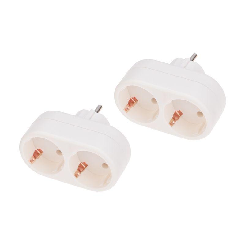 разветвитель 2-м с заземл. 16а ip20 бел. (уп.2шт) rexant 11-1075-2 от BTSprom.by