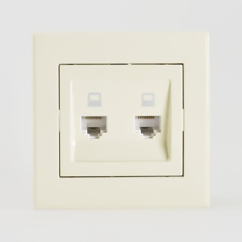 розетка компьютерная 2-м сп rain rj45 крем. lezard 703-0303-141 от BTSprom.by