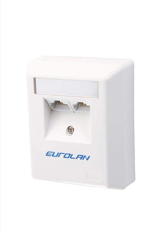 коробка настенная 2-порт. utp кат.6 угловая бел. eurolan 12d-u6-02wt от BTSprom.by