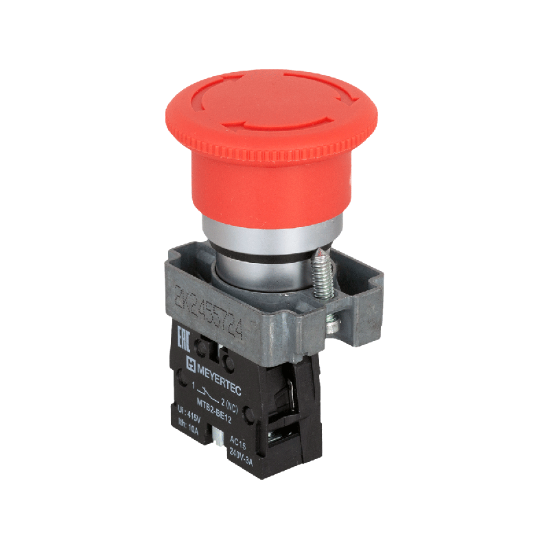 кнопка грибовидная возврат поворотом 1nc красн. o40мм метал. mtb2-bsz1254 овен 54248 от BTSprom.by