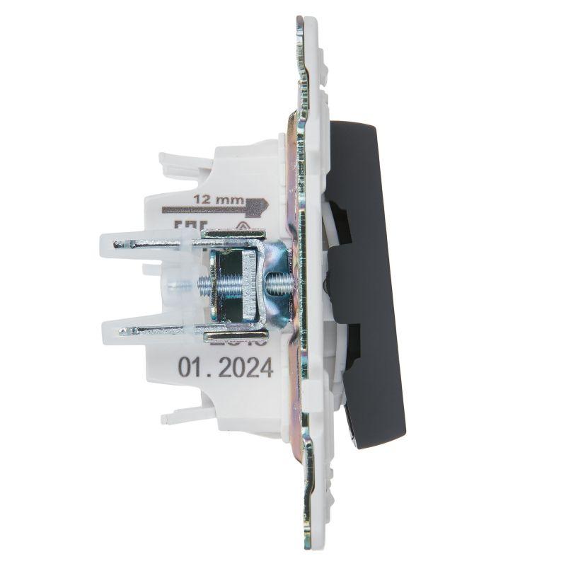  Выключатель проходной 2-кл. SKANDY 10А SK-V10G с индикацией графит IEK SK-V22-1-10-K53 фото в каталоге от BTSprom.by