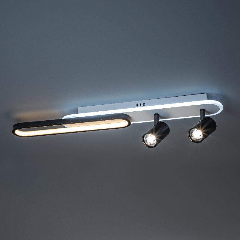  Люстра потолочная светодиодная диммируемая LANTERNA с ДУ поворотная цилиндр 780х100х160 64Вт 2700К/4000К/6400К 22кв.м металл/алюминий черн./бел. Ritter 51600 6 фото в каталоге от BTSprom.by