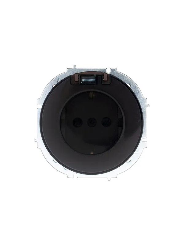 розетка 1-м сп osen ip44 с заземл. с крышкой пбт механизм шоколад lezard 743-7388-123bipch от BTSprom.by
