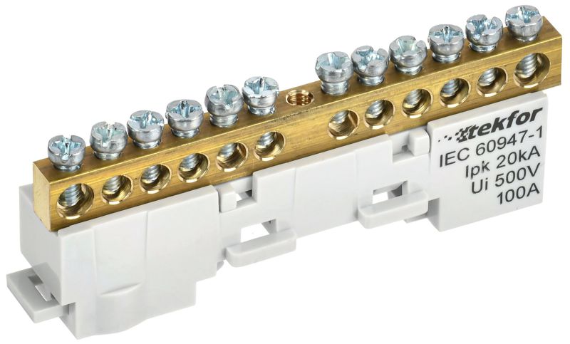 шина l "фаза" неизол. на универс. держ. 6х9-12-ср tekfor iek tf-nn10-12-dl-k03 от BTSprom.by