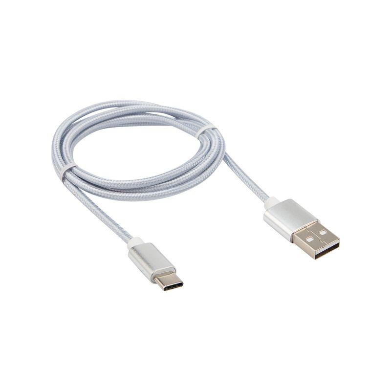 шнур usb 3.1 type c (male)-usb 2.0 (male) в тканевой оплетке 1м черн. rexant 18-1884 от BTSprom.by