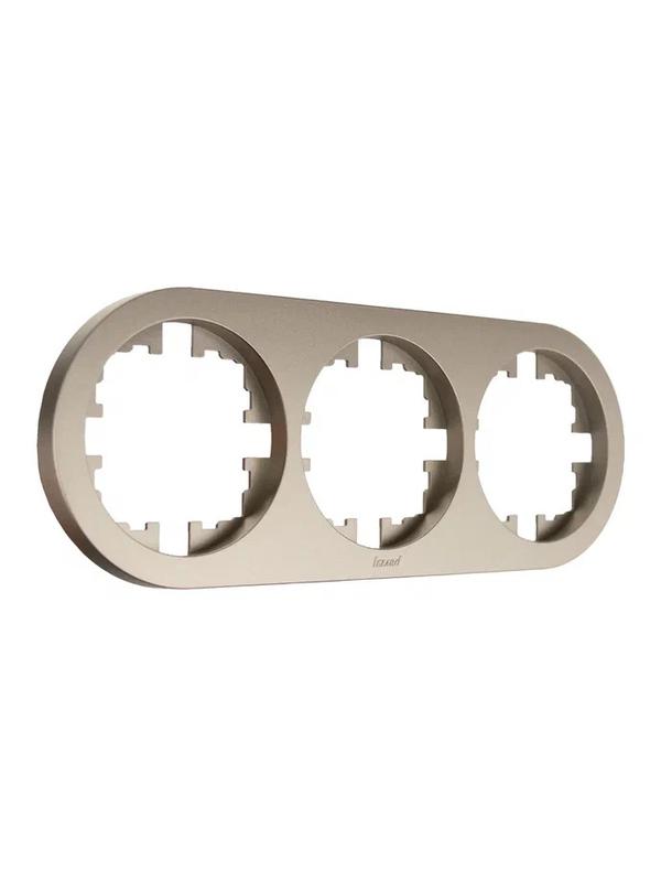  Рамка 3-м OSEN горизонт. круглая титан LEZARD 744-3700-148 фото в каталоге от BTSprom.by