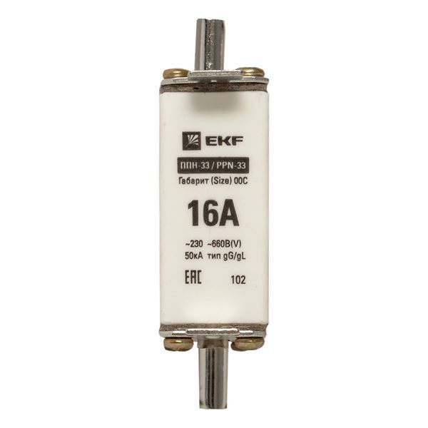  Вставка плавкая ППН-33 100/16А габарит 00C PROxima EKF fus-33/100/16 фото в каталоге от BTSprom.by