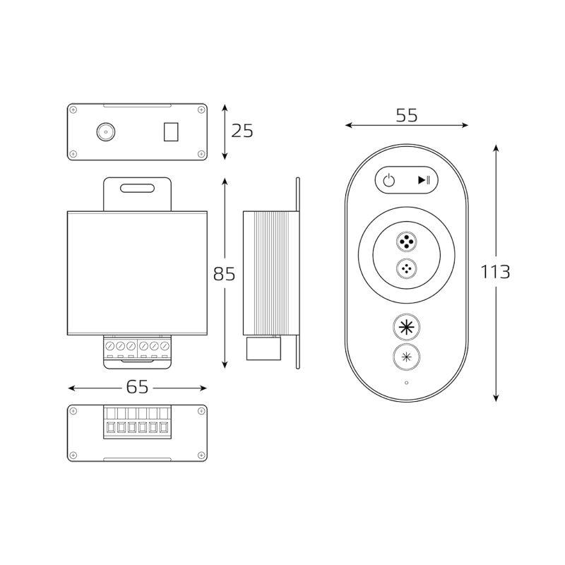  Контроллер для светодиодной RGB ленты Basic 288Вт 12В IP20 GAUSS BT622 фото в каталоге от BTSprom.by