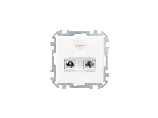 розетка 2-ая телефонная (скрытая) белая, стиль, bylectrica тр24-051 от BTSprom.by