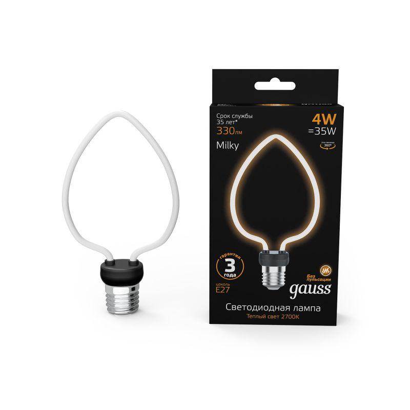 лампа светодиодная филаментная filament artline 4вт heart матов. 2700к тепл. бел. е27 330лм milky gauss 1003802104 от BTSprom.by