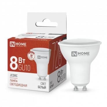 лампа светодиодная led-jcdrc-vc 8вт рефлектор 4000к нейтр. бел. gu10 720лм 230в in home 4690612023441 от BTSprom.by