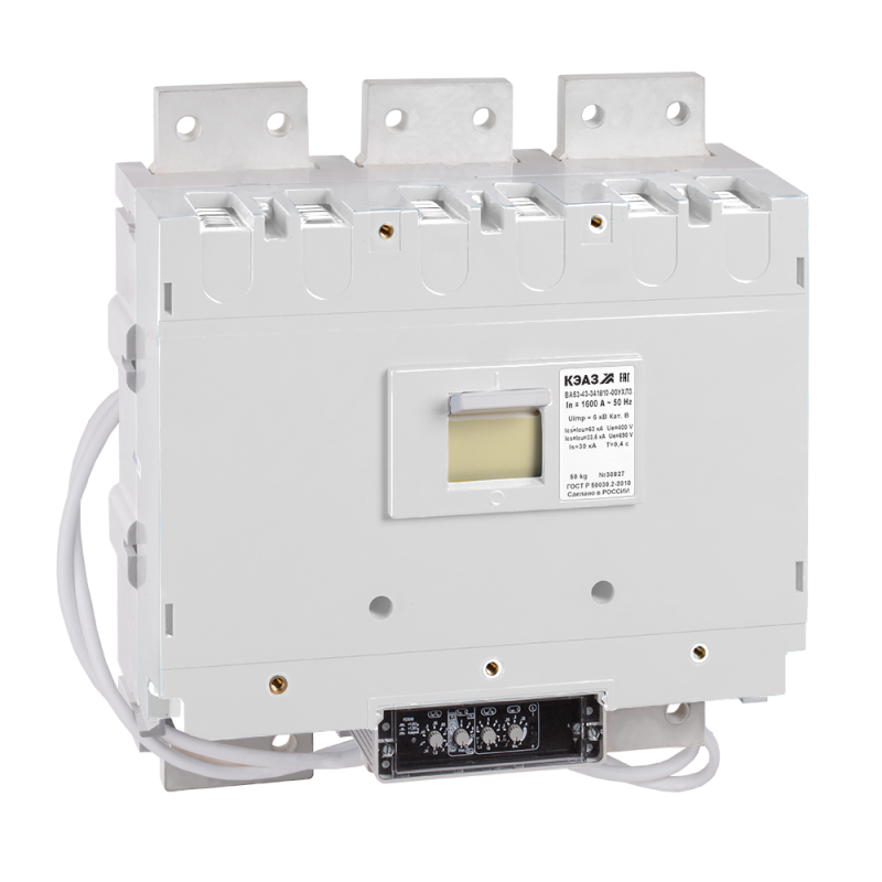 выключатель автоматический 3п 1600а 135ка ва53-43-344710 ухл3 690в ac нр=230в ac/220в dc кэаз 108269 от BTSprom.by