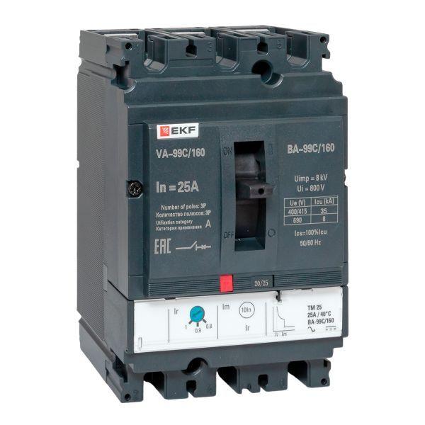 выключатель автоматический 3п 160/25а 36ка ва-99c compact ns proxima ekf mccb99c-160-25 от BTSprom.by