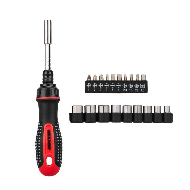  Набор головок и бит с реверсивной отверткой 21 предмет Rexant 12-6075 фото в каталоге от BTSprom.by