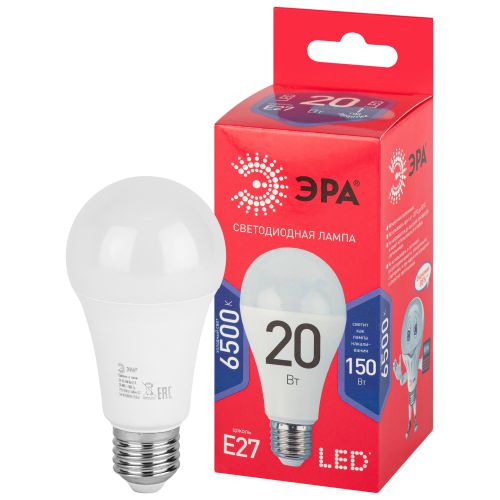 Лампа светодиодная RED LINE LED A65-20W-865-E27 R 20Вт A65 груша 6500К холод. бел. E27 Эра Б0045326 фото в каталоге от BTSprom.by