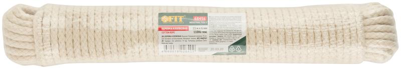  Веревка хлопковая вязаная 11000 текс 6ммх15м р/н=70кгс FIT 68456 фото в каталоге от BTSprom.by