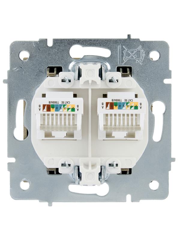  Розетка компьютерная двойн. VESNA зол. LEZARD 742-3688-141 фото в каталоге от BTSprom.by