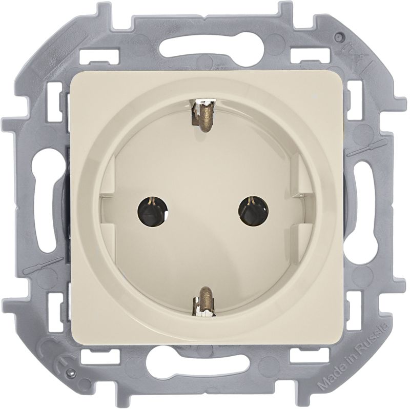  Розетка 1-м СП Inspiria 16А IP20 250В 2P+E немецк. стандарт механизм сл. кость IEK 673721 фото в каталоге от BTSprom.by