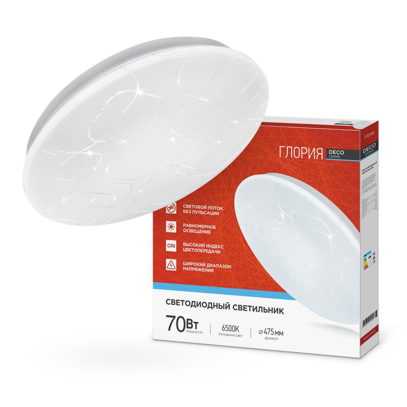 светильник светодиодный deco глория 70вт 6500к 6300лм 230в 483х67мм in home 4690612052472 от BTSprom.by