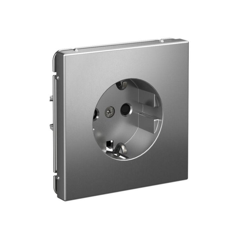  Розетка ArtGallery 16А с заземл. со шторками быстрозажим. клем. механизм сталь SE GAL000945S фото в каталоге от BTSprom.by