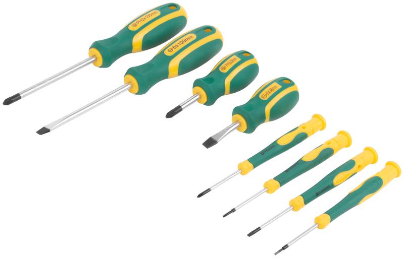  Набор отверток "Контур" CrV сталь прорезиненные ручки 4шт+Набор отверток для точных работ 4шт блистер набор 8шт FIT 56038 фото в каталоге от BTSprom.by