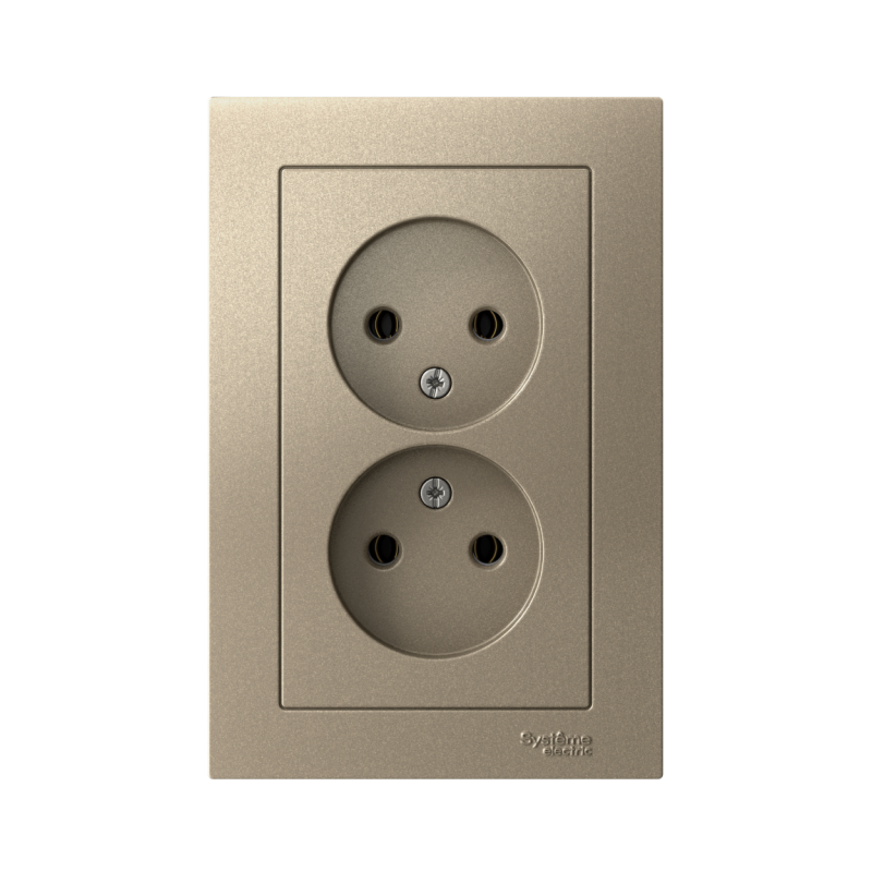 розетка 2-м сп atlasdesign 16а ip20 без заземл. в сборе шампань se atn000520 от BTSprom.by