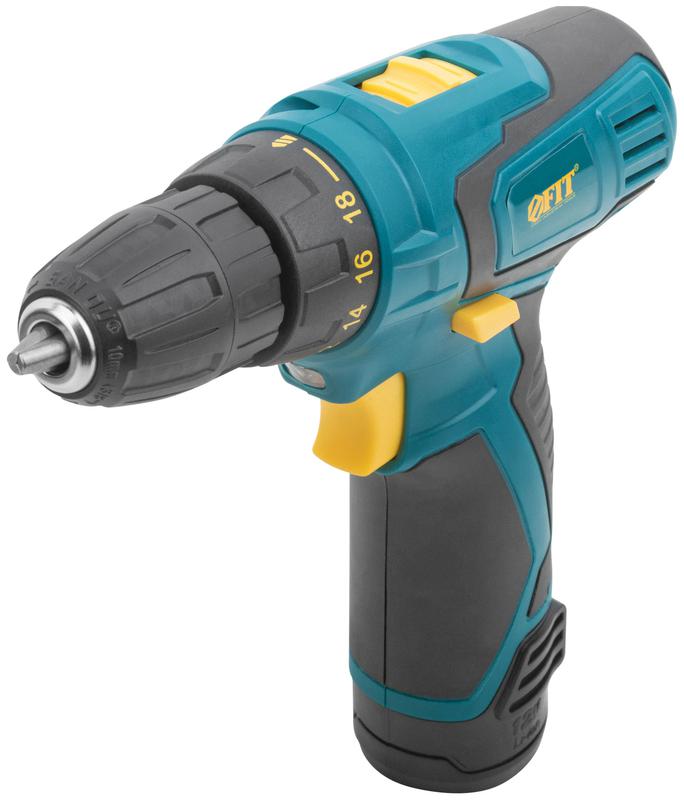 дрель-шуруповерт аккумуляторная 12в 0-350/1100об/мин 20нм 2 (li-ion) 1.3а.ч fit 80181 от BTSprom.by