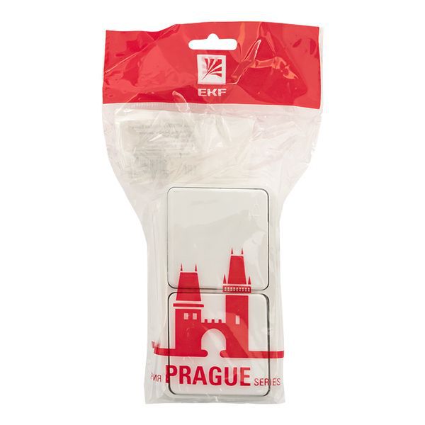  Блок розеточный 2-м ОП Прага 16А IP44 с заземл. с крышкой бел. PROxima EKF EKRR16-050-10-440 фото в каталоге от BTSprom.by