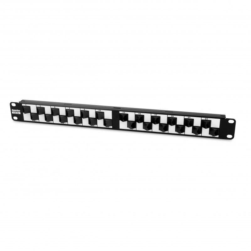 патч-панель 19дюйм 1u кат.5e 24 портов rj45 dual idc pp2a-19-24s-8p8c-c5e-110 с угловыми портами hyperline 44391 от BTSprom.by